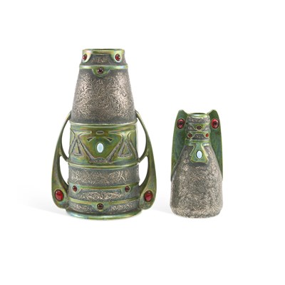 Lot 97 - TWO AUSTRIAN HELIOSINE STYLE VASES