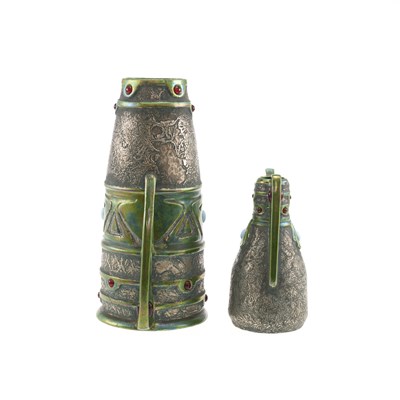 Lot 97 - TWO AUSTRIAN HELIOSINE STYLE VASES