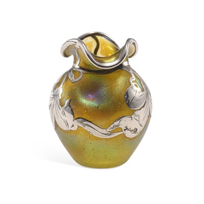 Lot 30 - A LOETZ SILVER OVERLAID GLASS VASE