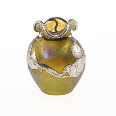 Lot 30 - A LOETZ SILVER OVERLAID GLASS VASE