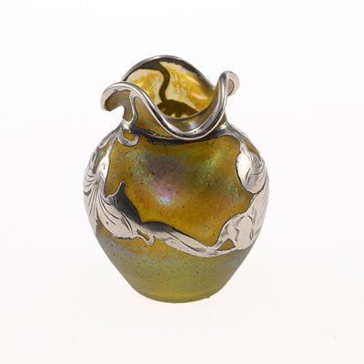 Lot 30 - A LOETZ SILVER OVERLAID GLASS VASE