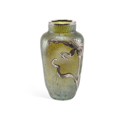 Lot 38 - A LOETZ SILVER OVERLAID GLASS VASE