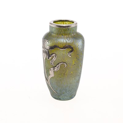 Lot 38 - A LOETZ SILVER OVERLAID GLASS VASE