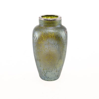 Lot 38 - A LOETZ SILVER OVERLAID GLASS VASE