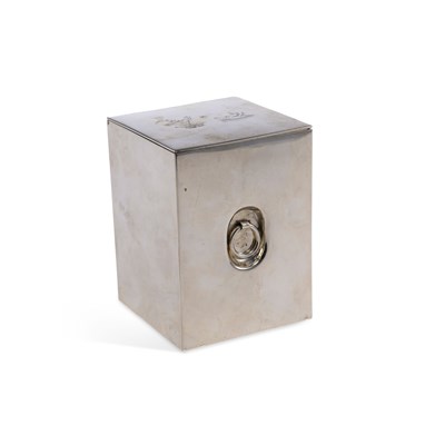 Lot 207 - A 19THE CENTURY SILVER-PLATED CANNISTER