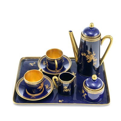 Lot 90 - A LIMOGES PORCELAIN CABARET SET