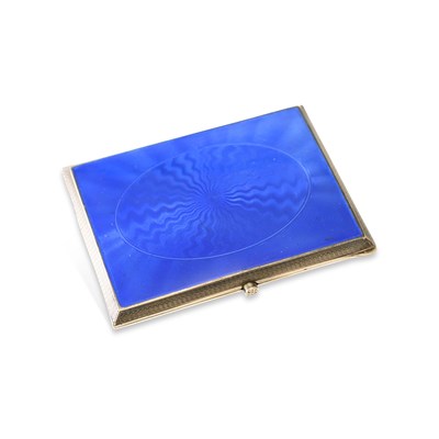 Lot 259 - A CONTINENTAL ART DECO SILVER AND ENAMEL CIGARETTE CASE