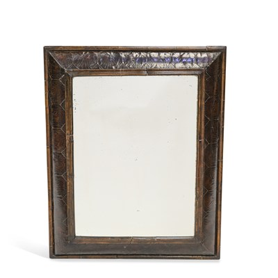 Lot 1135 - A WILLIAM AND MARY OYSTER-VENEERED WALNUT WALL MIRROR