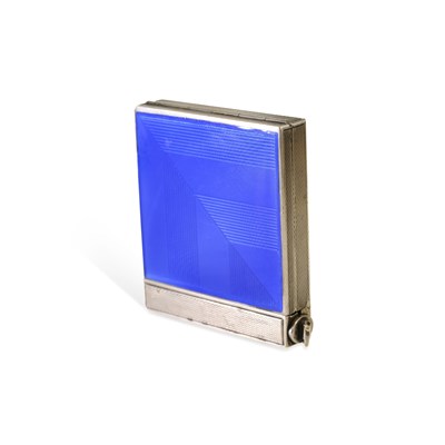 Lot 361 - A CONTINENTAL SILVER AND ENAMEL COMPACT