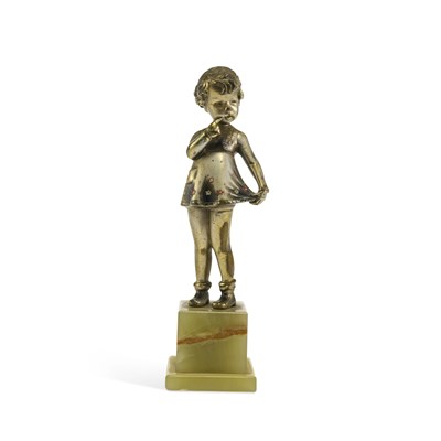 Lot 857 - AFTER FERDINAND PREISS, AN ART DECO BRONZE FIGURE OF A GIRL