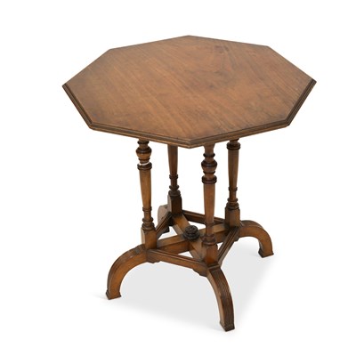 Lot 1106 - A WALNUT OCTAGONAL CENTRE TABLE, CIRCA 1870