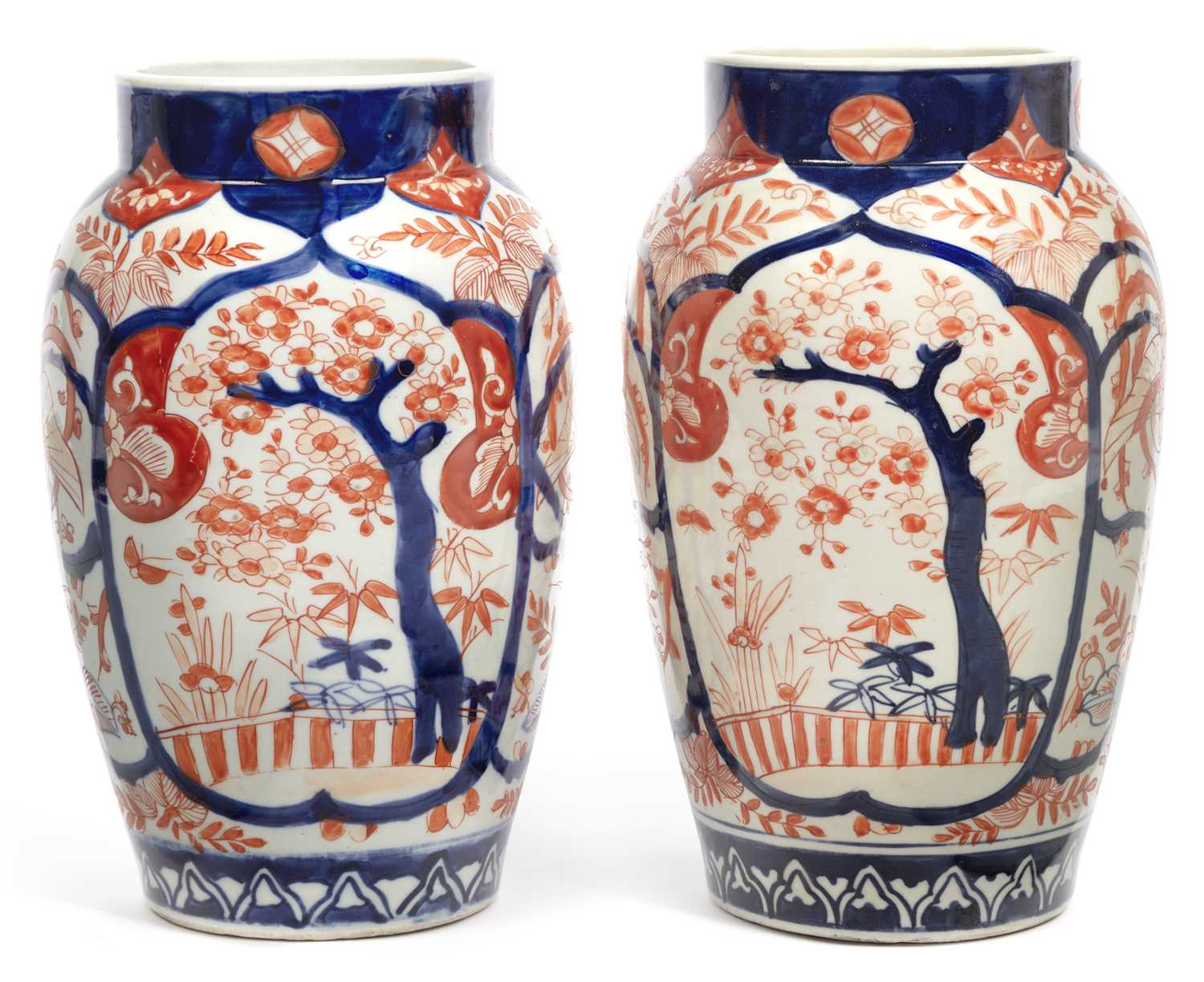 Lot 80 - A COALPORT PORCELAIN TWIN-HANDLED VASE