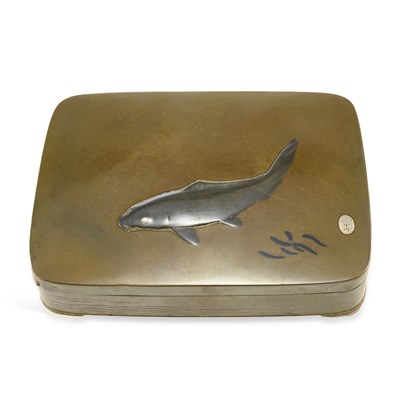 Lot 555 - A JAPANESE INLAID BRONZE BOX