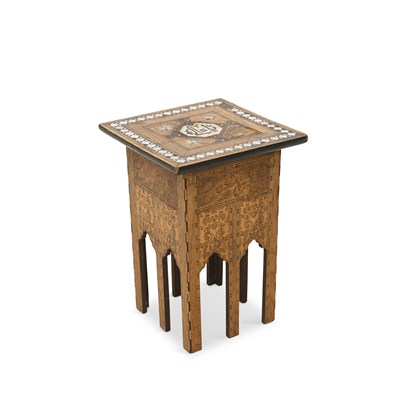 Lot 1108 - A LATE 19TH CENTURY SYRIAN MOTHER-OF-PEARL AND INLAID OCCASIONAL TABLE
