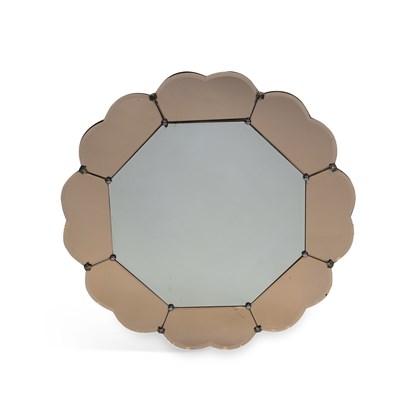 Lot 1131 - AN ART DECO FRAMELESS MIRROR