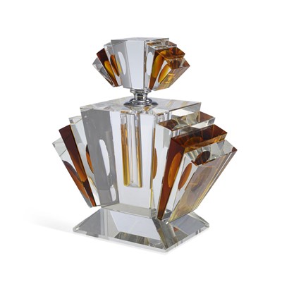 Lot 46 - A BOHEMIAN ART DECO GLASS PERFUME BOTTLE