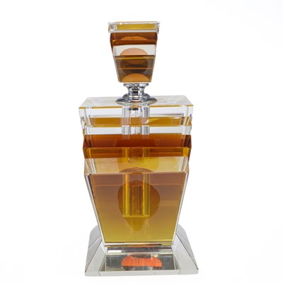 Lot 46 - A BOHEMIAN ART DECO GLASS PERFUME BOTTLE