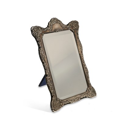 Lot 288 - AN ELIZABETH II SILVER FRAMED DRESSING TABLE MIRROR