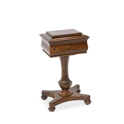 Lot 1119 - A WILLIAM IV ROSEWOOD TEAPOY