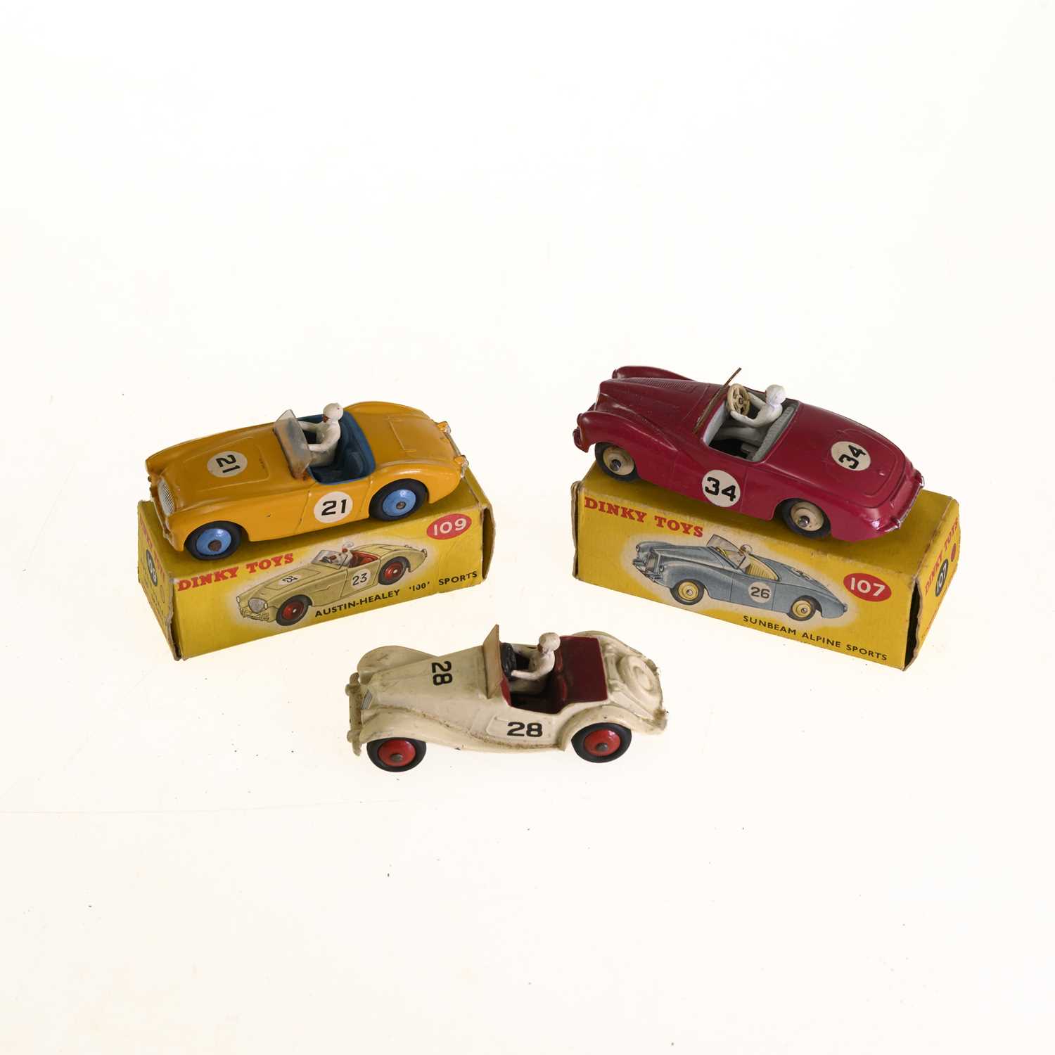 Lot 11 - THREE DINKY DIECAST MODEL RACING CARS