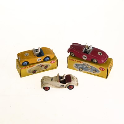 Lot 11 - THREE DINKY DIECAST MODEL RACING CARS