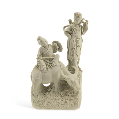 Lot 453 - A CHINESE BISCUIT FIGURE GROUP