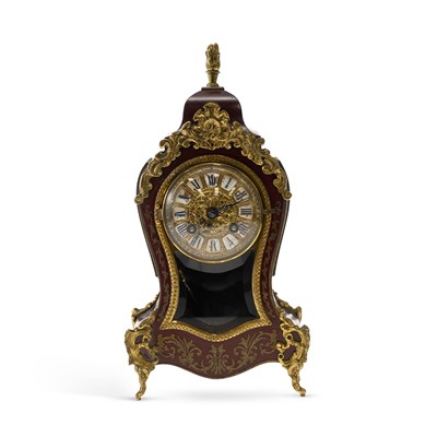 Lot 1040 - A LATE 19TH CENTURY FRENCH SIMULATED BOULLEWORK MANTEL CLOCK
