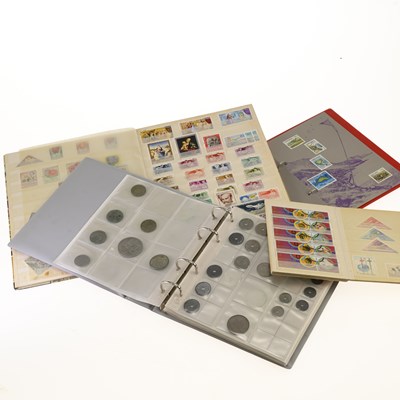 Lot 1 - A COLLECTION OF WORLD STAMPS AND COINS