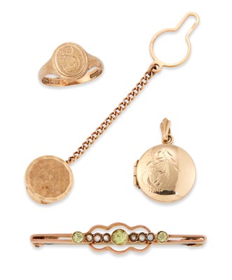 Lot 505 - A GROUP OF 9 CARAT GOLD JEWELLERY