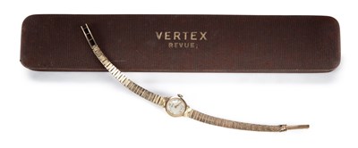 Lot 484 - A LADY'S 9CT GOLD VERTEX REVUE BRACELET WATCH
