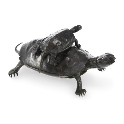 Lot 515 - A JAPANESE BRONZE 'TURTLE' CENSER