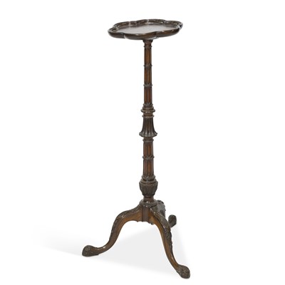 Lot 1089 - A CHIPPENDALE REVIVAL MAHOGANY TORCHERE