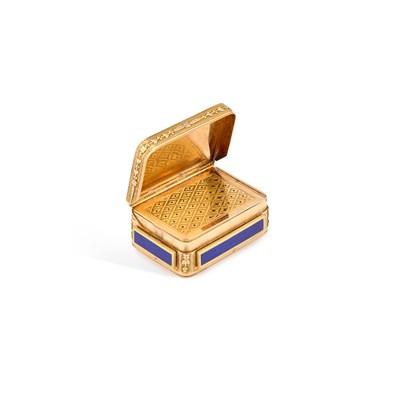 Lot 798 - A FINE SWISS GOLD, ENAMEL AND TURQUOISE-SET MUSICAL VINAIGRETTE
