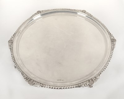 Lot 344 - A VICTORIAN SILVER SALVER