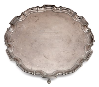 Lot 278 - A GEORGE VI SILVER SALVER