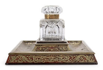 Lot 989 - A VICTORIAN BOULLE WORK INKSTAND