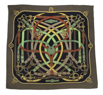 Lot 47 - A HERMES CAVALCADOUR CASHMERE AND SILK SHAWL