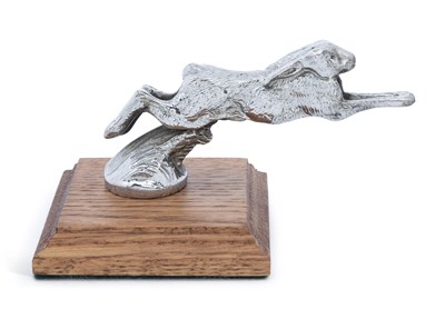 Lot 703 - AUTOMOBILIA: A SILVER PLATED HARE CAR MASCOT