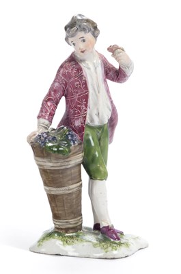 Lot 125 - A FRENCH NIDERVILLER FAIENCE FIGURE OF A YOUTH