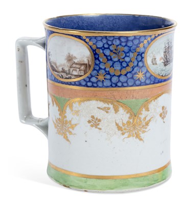 Lot 128 - AN ENGLISH PORCELAIN MUG