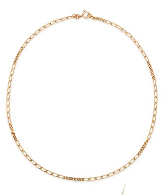 Lot 614 - A FANCY LINK CHAIN NECKLACE