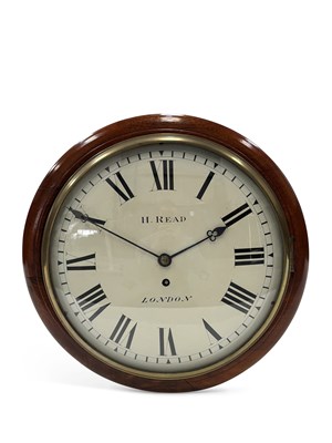 Lot 851 - A MAHOGANY DIAL CLOCK