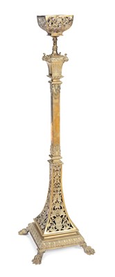 Lot 826 - A LATE VICTORIAN BRASS STANDARD LAMP