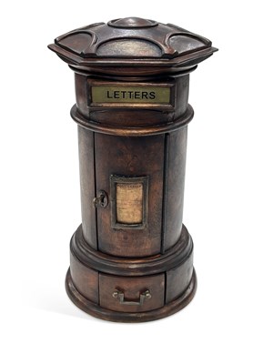 Lot 982 - A MAHOGANY COUNTRY HOUSE LETTER BOX