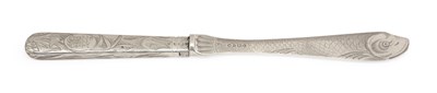 Lot 339 - A VICTORIAN SILVER NOVELTY KNIFE