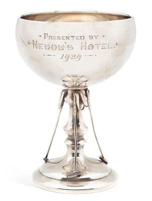 Lot 309 - A GEORGE V SILVER PRESENTATION POLO TROPHY CUP
