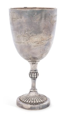 Lot 203 - A CHINESE EXPORT SILVER GOBLET