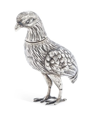 Lot 228 - A GERMAN SILVER MODEL OF A GAME BIRD