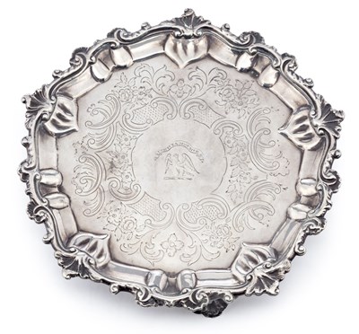 Lot 369 - A GEORGE III SILVER WAITER