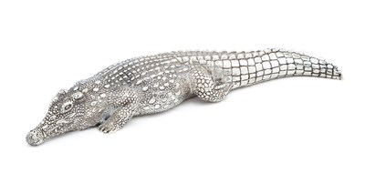 Lot 251 - PATRICK MAVROS, A SILVER MODEL OF A CROCODILE